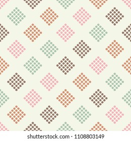Polka dot seamless pattern. Hand hatching. Brushwork. Halftone. Geometric background. Scribble texture. ?extile rapport. 
