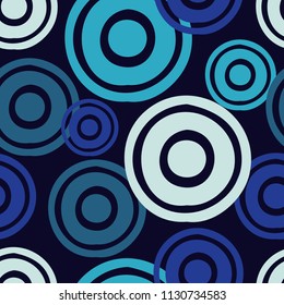 Polka dot seamless pattern. Hand hatching. Brushwork. Geometric background. Scribble texture. Тextile rapport.