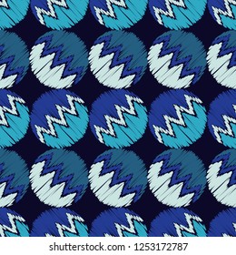 Polka dot seamless pattern. Hand hatching. Geometric background. Dots, circles and buttons. Can be used for wallpaper, textile, invitation card, wrapping, web page background.