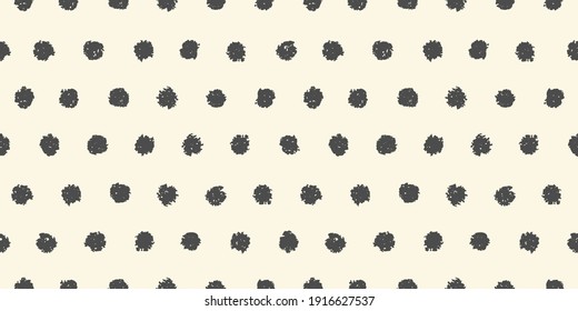 Polka dot seamless pattern with hand painted circles. Vector illustration