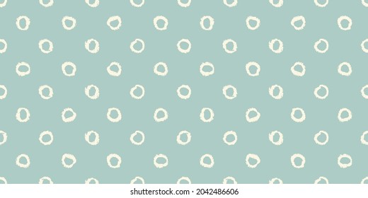 Polka dot seamless pattern with hand painted circles
