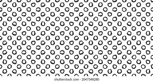 Polka dot seamless pattern with hand painted circles. Vector illustration