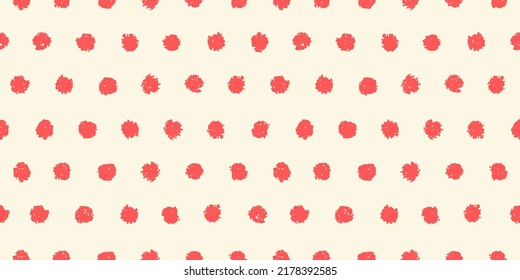 Polka dot seamless pattern with hand painted circles