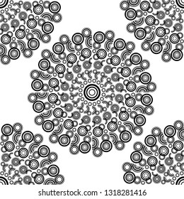 Polka dot seamless pattern. Mandala. Sacred image. Geometric background. Can be used for wallpaper, textile, invitation card, wrapping, web page background.