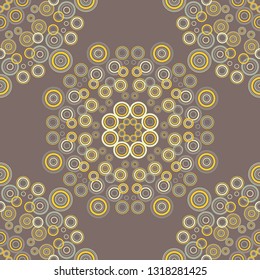 Polka dot seamless pattern. Mandala. Sacred image. Geometric background. Can be used for wallpaper, textile, invitation card, wrapping, web page background.