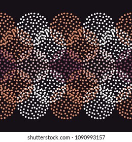 Polka dot seamless pattern. Manual hatching. Geometric background. Scribble texture. 