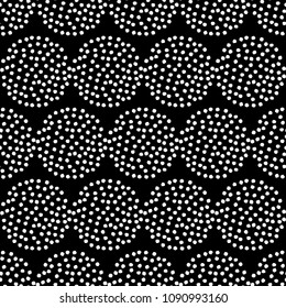 Polka dot seamless pattern. Manual hatching. Geometric background. Scribble texture. textile rapport.
