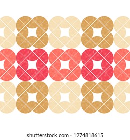 Polka dot seamless pattern. Mosaic of different parts of the circle. Geometric background. Can be used for wallpaper, textile, invitation card, web page background.