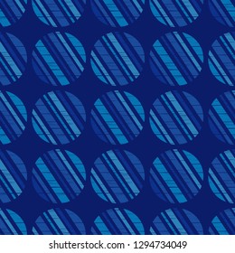 Polka dot seamless pattern. Mosaic with old striped texture. Geometric background. Can be used for wallpaper, textile, invitation card, web page background.