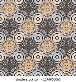 Polka dot seamless pattern. Mosaic of circles, stripes and dots. Geometric background. Can be used for wallpaper, textile, invitation card, web page background.