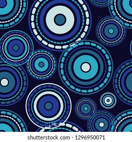 Polka dot seamless pattern. Mosaic of circles, stripes and dots. Geometric background. Can be used for wallpaper, textile, invitation card, web page background.