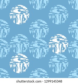 Polka dot seamless pattern. Mosaic of circles with patterned texture. Geometric background. Can be used for wallpaper, textile, invitation card, web page background.