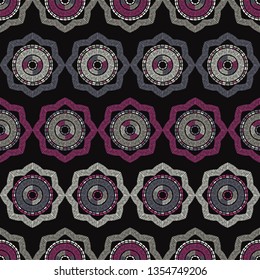 Polka dot seamless pattern. Mosaic of ethnic figures. Geometric background. Can be used for wallpaper, textile, invitation card, wrapping, web page background.