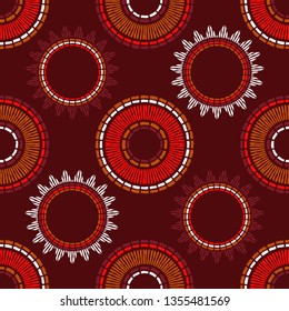 Polka dot seamless pattern. Mosaic of ethnic figures. Geometric background. Can be used for wallpaper, textile, invitation card, wrapping, web page background.