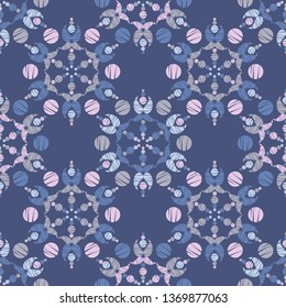 Polka dot seamless pattern. Mosaic of ethnic figures. Geometric background. Can be used for wallpaper, textile, invitation card, wrapping, web page background.