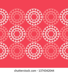 Polka dot seamless pattern. Mosaic of ethnic figures. Sun. Geometric background. Can be used for wallpaper, textile, invitation card, wrapping, web page background.