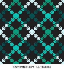Polka dot seamless pattern. Mosaic of ethnic figures. Geometric background. Can be used for wallpaper, textile, invitation card, wrapping, web page background.