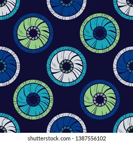 Polka dot seamless pattern. Mosaic of ethnic figures. Patterned texture. Geometric background. Can be used for wallpaper, textile, invitation card, wrapping, web page background.