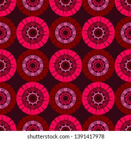 Polka dot seamless pattern. Mosaic of ethnic figures. Patterned texture. Geometric background. Can be used for wallpaper, textile, invitation card, wrapping, web page background.
