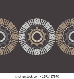 Polka dot seamless pattern. Mosaic of ethnic figures. Patterned texture. Geometric background. Can be used for wallpaper, textile, invitation card, wrapping, web page background.