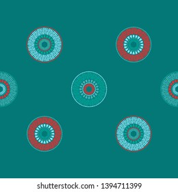 Polka dot seamless pattern. Mosaic of ethnic figures. Patterned texture. Geometric background. Can be used for wallpaper, textile, invitation card, wrapping, web page background.