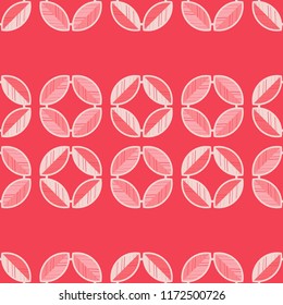 Polka dot seamless pattern. The ornamental leaves. Geometric background. Dots, circles and buttons. Тextile rapport.