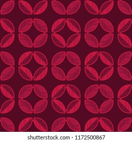 Polka dot seamless pattern. The ornamental leaves. Geometric background. Dots, circles and buttons. Тextile rapport.