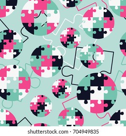 Polka dot seamless pattern. Puzzle texture. Textile rapport.