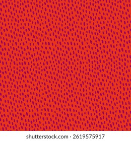 Polka dot seamless pattern in red and violet. Hand drawn vector texture with bold irregular dots and grainy detail. Perfect for abstract fabric, wrapping paper, or wallpaper. To us ,drag into swatches