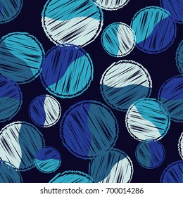 Polka dot seamless pattern. Scribble texture. Textile rapport.