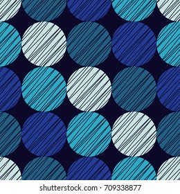 Polka dot seamless pattern. Scribble texture. Textile rapport.