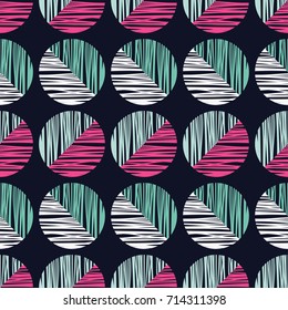 Polka dot seamless pattern. Scribble texture. Textile rapport.