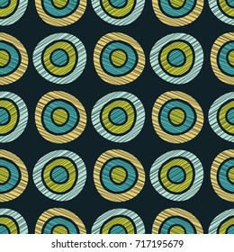 Polka dot seamless pattern. Scribble texture. Textile rapport.
