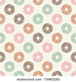 Polka dot seamless pattern. Scribble texture.  Textile rapport.