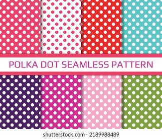 Polka dot seamless pattern set