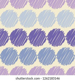 Polka dot seamless pattern. The shapes of the circles shaded with a pen. Geometric background. Dots, circles and buttons. Can be used for wallpaper, textile, invitation card, web page background.