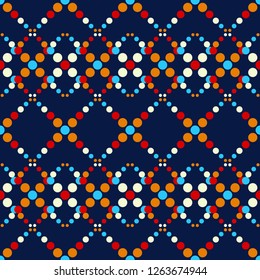 Polka dot seamless pattern. The shapes of large and small dots. Geometric background. Dots, circles and buttons. Can be used for wallpaper, textile, invitation card, web page background.