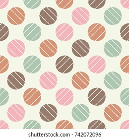 Polka dot seamless pattern. Sketch texture. Textile rapport.