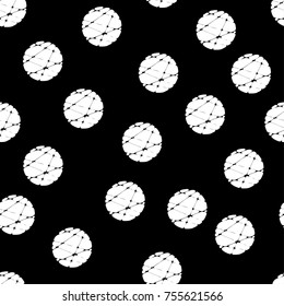 Polka dot seamless pattern. Soft balls. Scribble texture. Textile rapport.