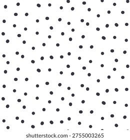 Polka dot seamless pattern. Spotty neutral simple dots background. Vector illustration small dash doodles. Flat repeat cover with mini circles. Calm monochrome design illustration.