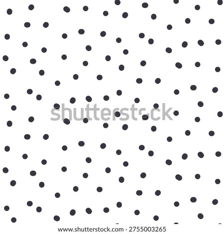 Polka dot seamless pattern. Spotty neutral simple dots background. Vector illustration small dash doodles. Flat repeat cover with mini circles. Calm monochrome design illustration.