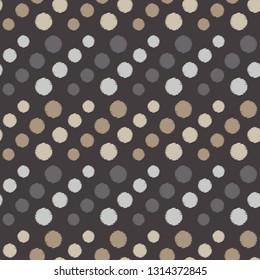 Polka dot seamless pattern. The texture of the dots. Hand hatching. Brushwork. Geometric background. Can be used for wallpaper, textile, invitation card, wrapping, web page background.