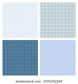 Polka dot seamless pattern in trendy colors. Vector classic texture in stylish blue shades for web design, digital art, textile,  scrapbooking, stationary, social media, etc.