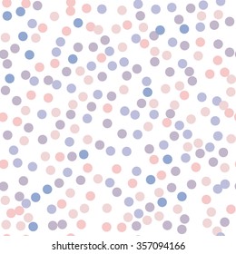 Polka dot seamless pattern. Vector illustration. Rose quartz and serenity colors.