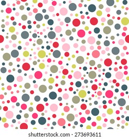 Polka dot seamless pattern in vintage colors. Simple background. Vector illustration