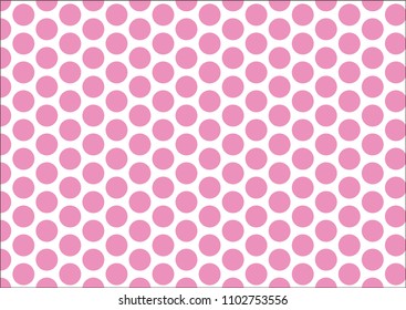 Polka dot seamless pattern. White dots on pink background. Good for design of wrapping paper, wedding invitation and greeting cards.