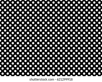 Polka dot seamless pattern. White circles on a black background. Vector illustration. Background for web banners, Wallpapers, print on fabric, textile, wrappers, gifts, clothing. Vintage retro style 