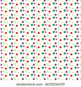 Polka dot seamless pattern.Abstract random art. Rainbow party polka vector background. All color dot.
