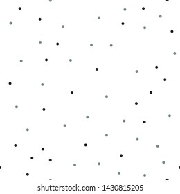 polka dot seamless vector pattern white background. Grey polka dots background. Chaotic elements. Abstract geometric shape texture. Design template for wallpaper,wrapping, textile. Vector