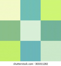 Polka dot seamless wallpaper pattern or background set. 9 in 1. Green colors